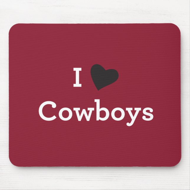 Tapis De Souris J'aime des cowboys (Devant)