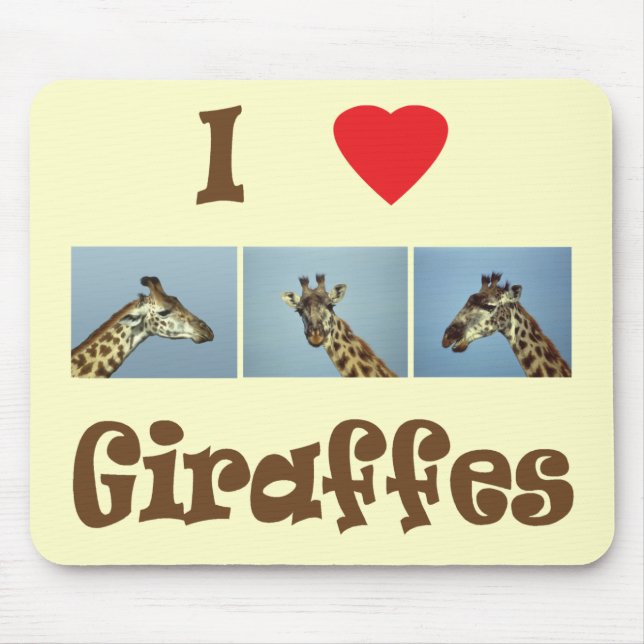 Tapis De Souris J'aime des girafes (Devant)