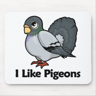 Tapis De Souris J'aime des pigeons