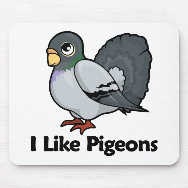 Tapis De Souris J'aime des pigeons (Devant)