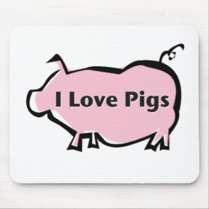 Tapis De Souris J'aime des porcs