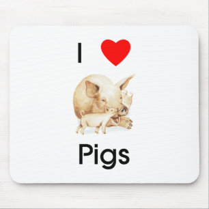 Tapis De Souris J'aime des porcs Mousepad