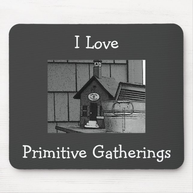 Tapis De Souris J'aime, des rassemblements primitifs Mousepad (Devant)