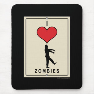 Tapis De Souris J'aime des zombis