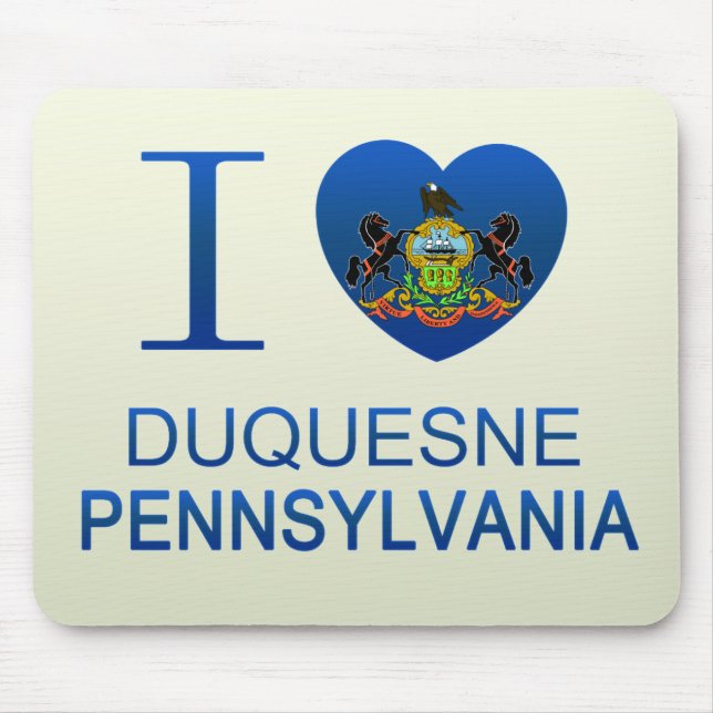 Tapis De Souris J'aime Duquesne, PA (Devant)