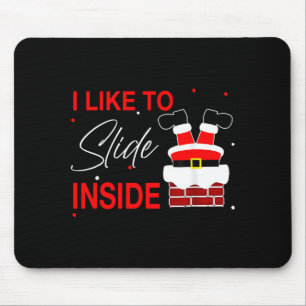 Tapis De Souris J'aime glisser à l'intérieur drôle de Noël Couple