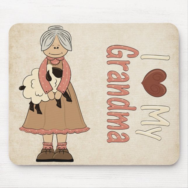 Tapis De Souris J'aime grand-mère Mousepad (Devant)