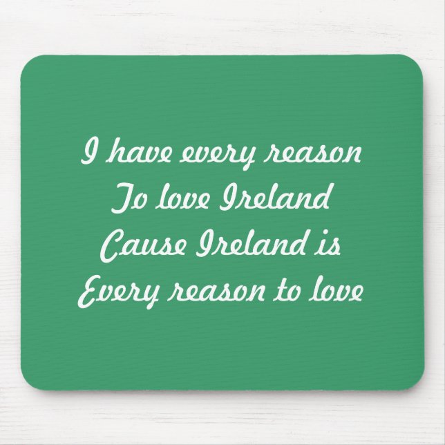 Tapis De Souris J'aime Irlande (Devant)
