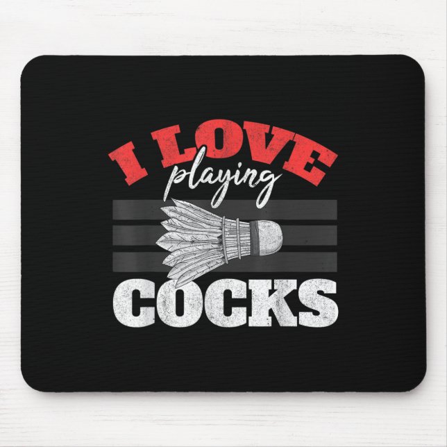 Tapis De Souris J'Aime Jouer S Shuttle Birdie Badminton (Devant)