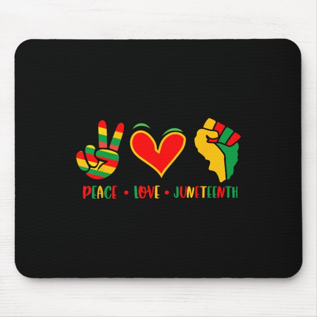 Tapis De Souris J'aime Juneteenth 1865 Jour de l'Indépendance Fier (Devant)