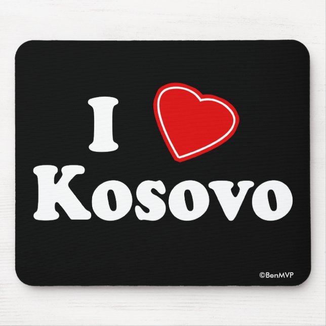 Tapis De Souris J'aime Kosovo (Devant)