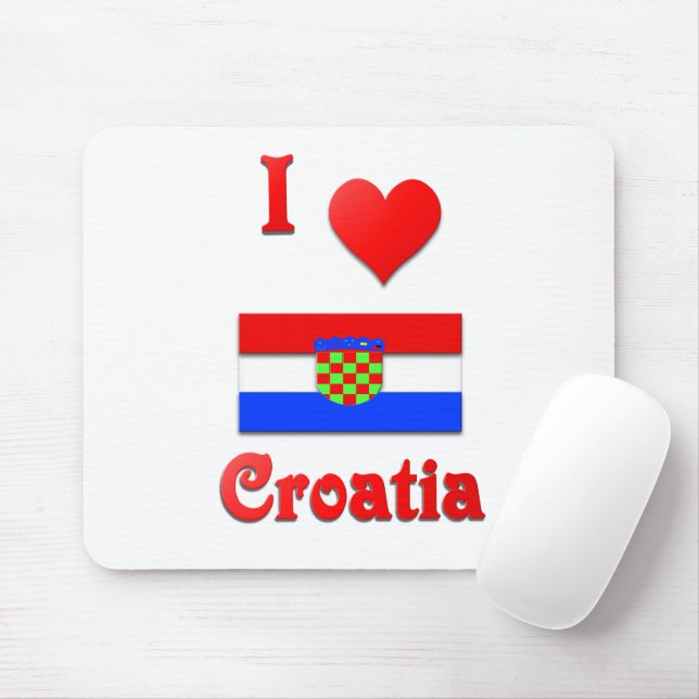 Tapis De Souris J'aime la Croatie (Avec souris)