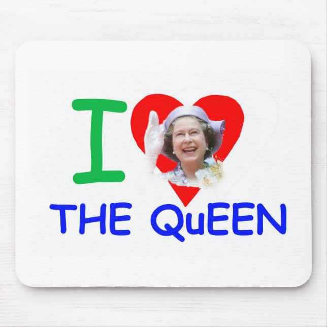 Tapis De Souris J'aime la Reine - Reine Elizabeth II (Devant)