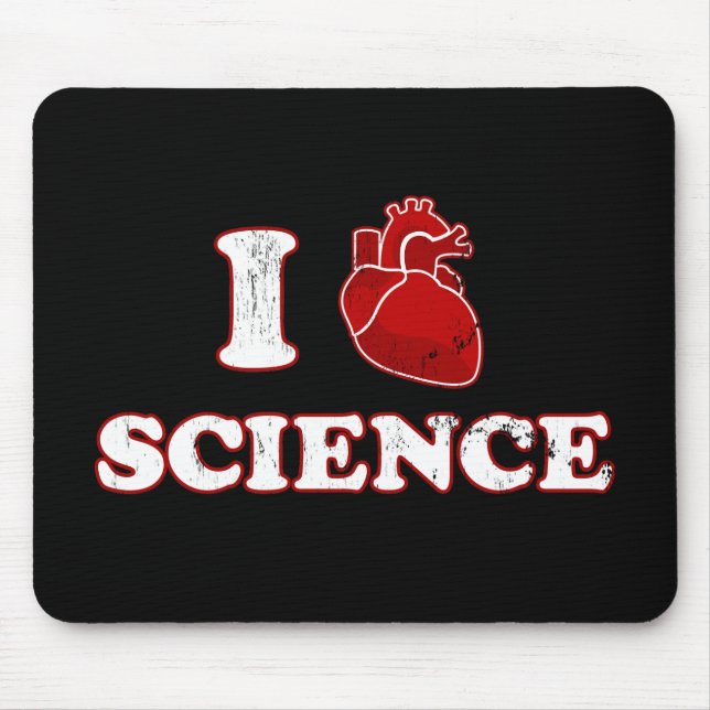 Tapis De Souris j'aime la science/anatomie de coeur de la (Devant)