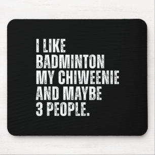 Tapis De Souris J'aime l'amant de badminton propriétaire de chien 