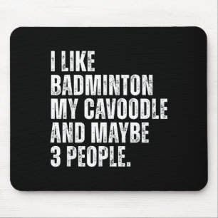 Tapis De Souris J'aime l'amoureux de badminton propriétaire de chi