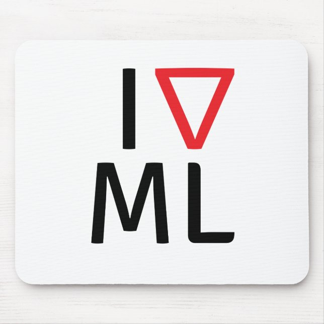 Tapis De Souris J'aime l'apprentissage automatique (Devant)