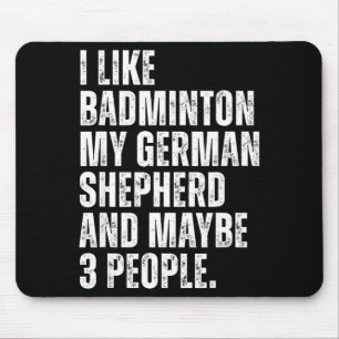 Tapis De Souris J'aime le badminton Mon propriétaire de chien drôl