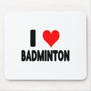Tapis De Souris J'aime le badminton - Terrain de badminton coeur J