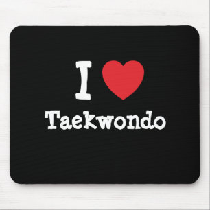 Tapis De Souris J'aime le coeur de Taekwondo personnalisé