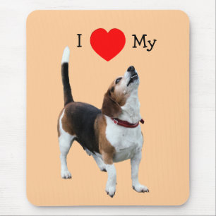Tapis De Souris J'Aime Le Coeur Mon Beagle Mignonne Chien Mousepad