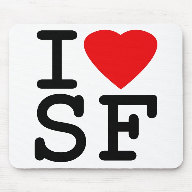 Tapis De Souris J'aime le coeur San Francisco (Devant)