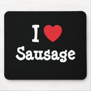Tapis De Souris J'aime le coeur saucisson T-shirt