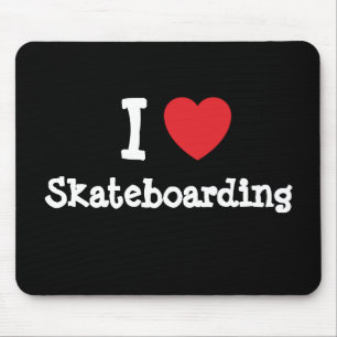 Tapis De Souris J'aime le coeur Skateboard personnalisé