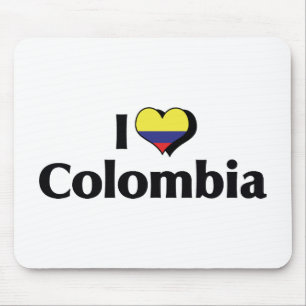 Tapis De Souris J'aime le drapeau de Colombie