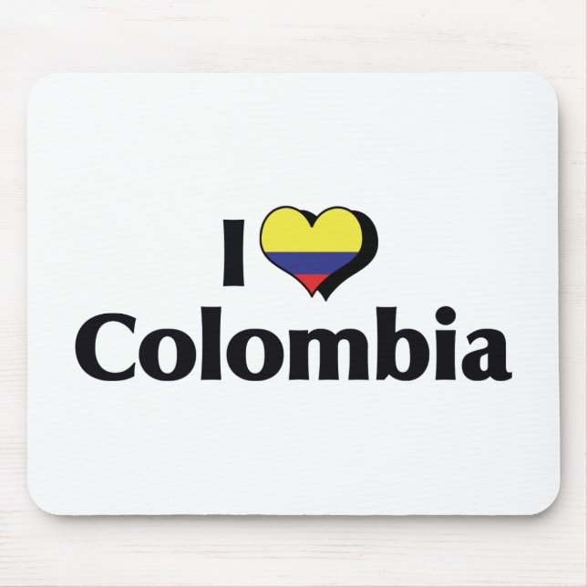 Tapis De Souris J'aime le drapeau de Colombie (Devant)