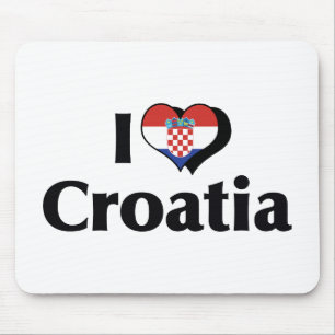 Tapis De Souris J'aime le drapeau de la Croatie
