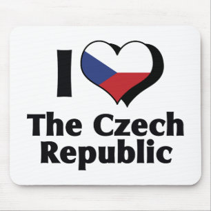 Tapis De Souris J'aime le drapeau de la République tchèque
