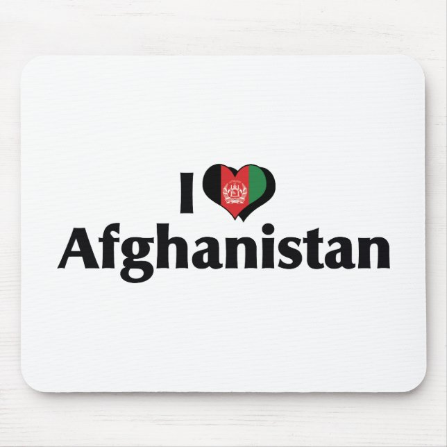 Tapis De Souris J'aime le drapeau de l'Afghanistan (Devant)