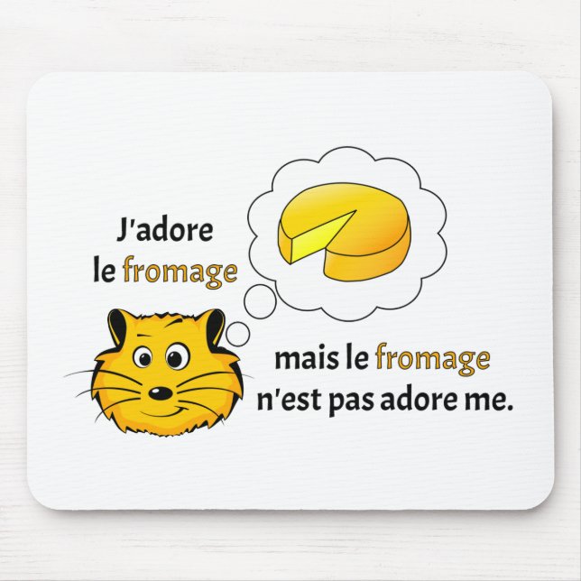 Tapis De Souris J'aime le fromage (Devant)