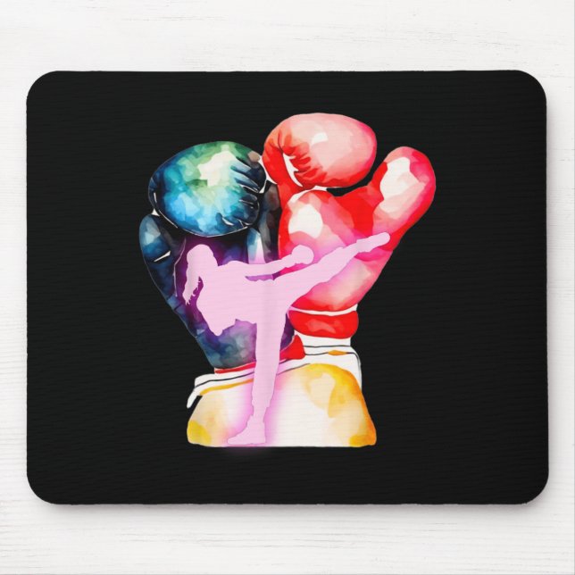 Tapis De Souris J'aime le kickboxing est une fille de kickboxing e (Devant)