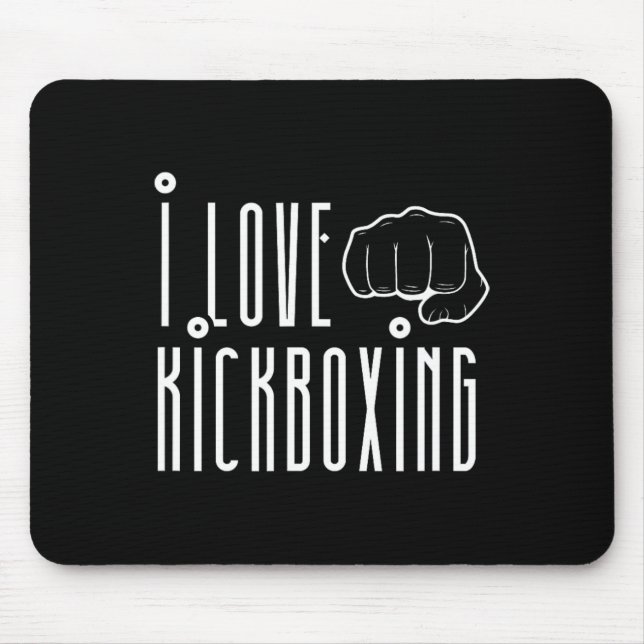 Tapis De Souris J'aime le kickboxing Kickbox Kick Boxing Kickboxer (Devant)