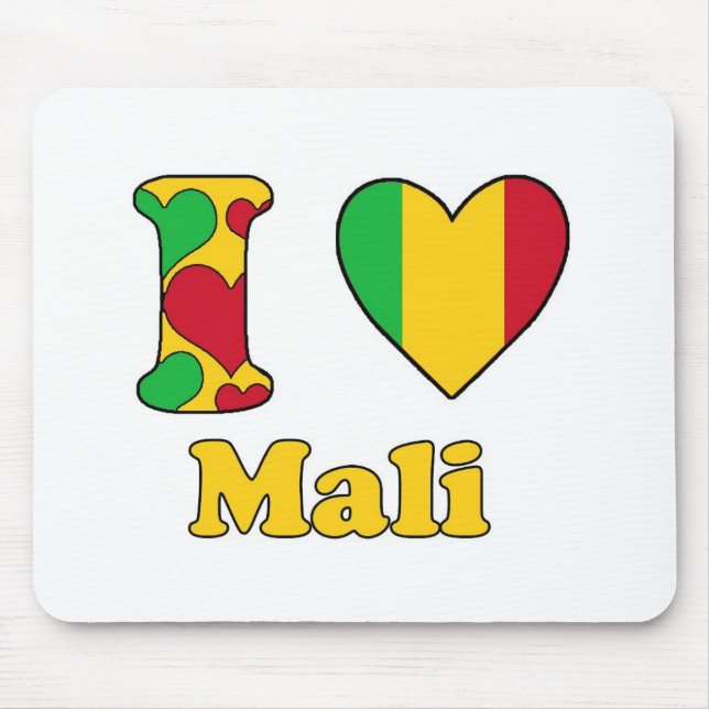 Tapis De Souris J'aime le Mali (Devant)