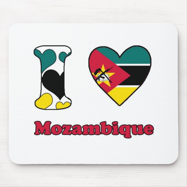 Tapis De Souris J'aime le Mozambique (Devant)