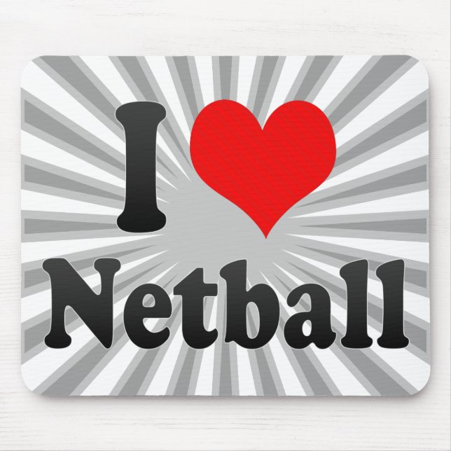 Tapis De Souris J'aime le net-ball (Devant)