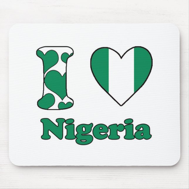 Tapis De Souris J'aime le Nigeria (Devant)