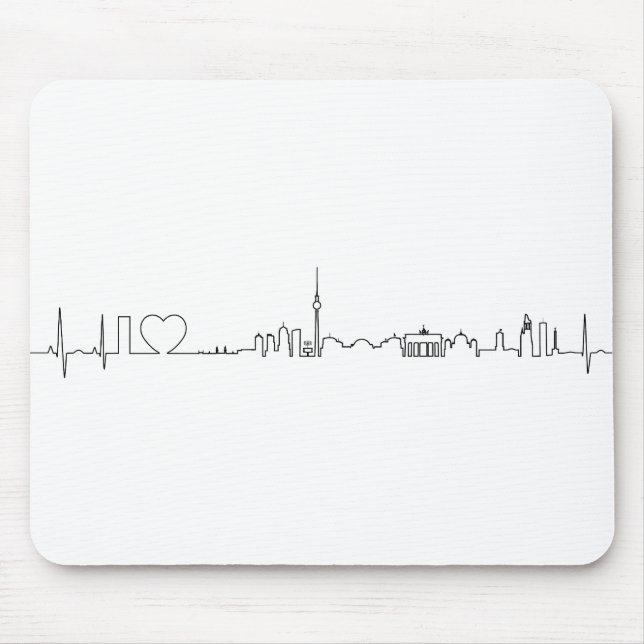 Tapis De Souris J'aime le souvenir de Berlin (style d'ecg) (Devant)
