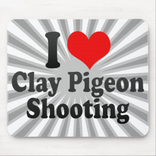 Tapis De Souris J'aime le tir de pigeon d'argile
