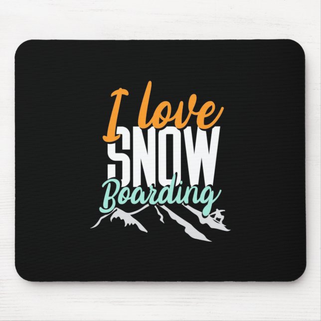 Tapis De Souris J'Aime L'Embarquement De Neige (Devant)