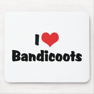 Tapis De Souris J'aime les bandicoots à coeur
