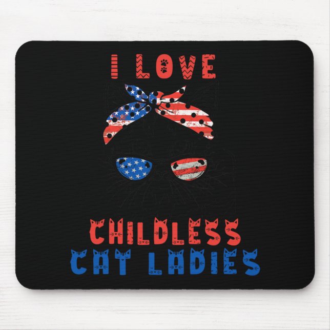 Tapis De Souris J'Aime Les Dames De Chat Sans Enfant (Devant)