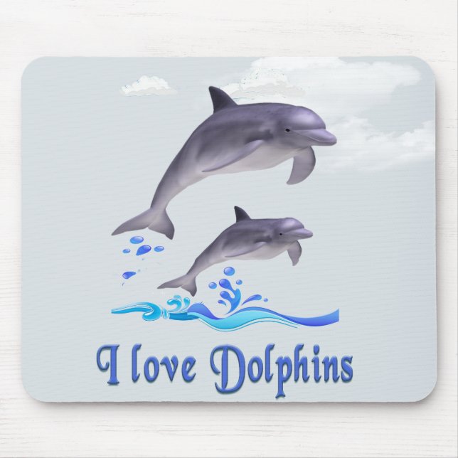 Tapis De Souris J'aime les dauphins (Devant)