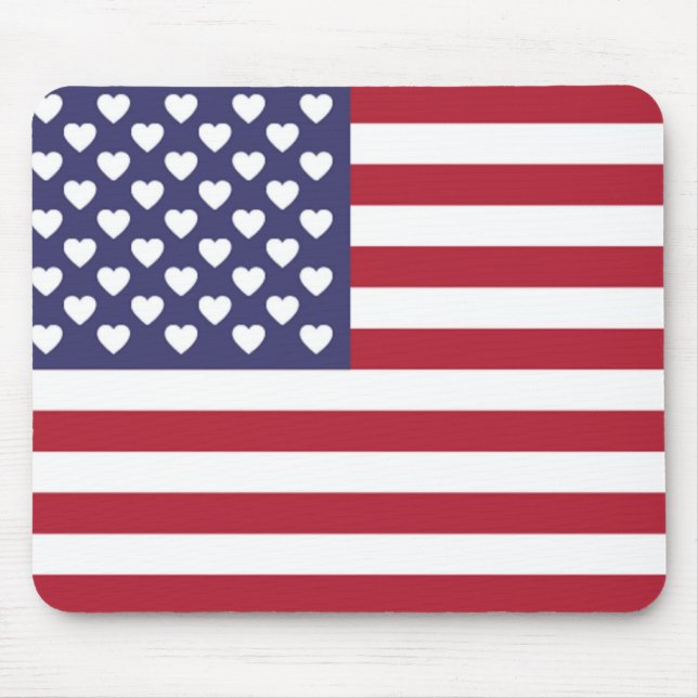 TAPIS DE SOURIS J'AIME LES ÉTATS-UNIS D'AMÉRIQUE (Devant)