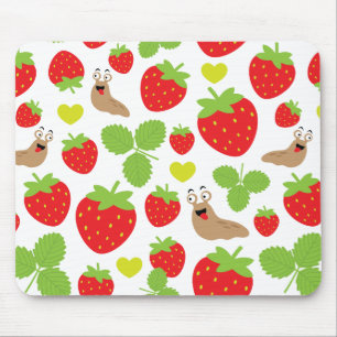 Tapis De Souris J'aime les fraises Motif sans couture