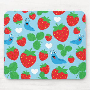 Tapis De Souris J'aime les fraises Motif sans couture