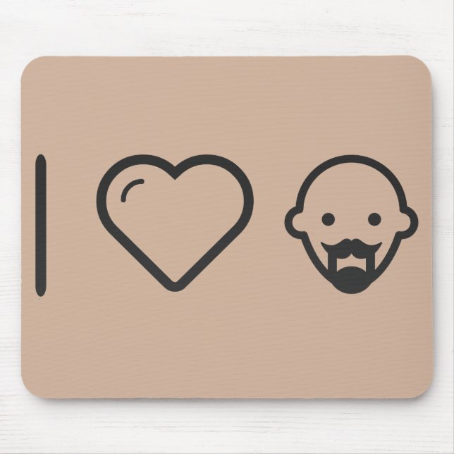Tapis De Souris J'aime les hommes chauves (Devant)